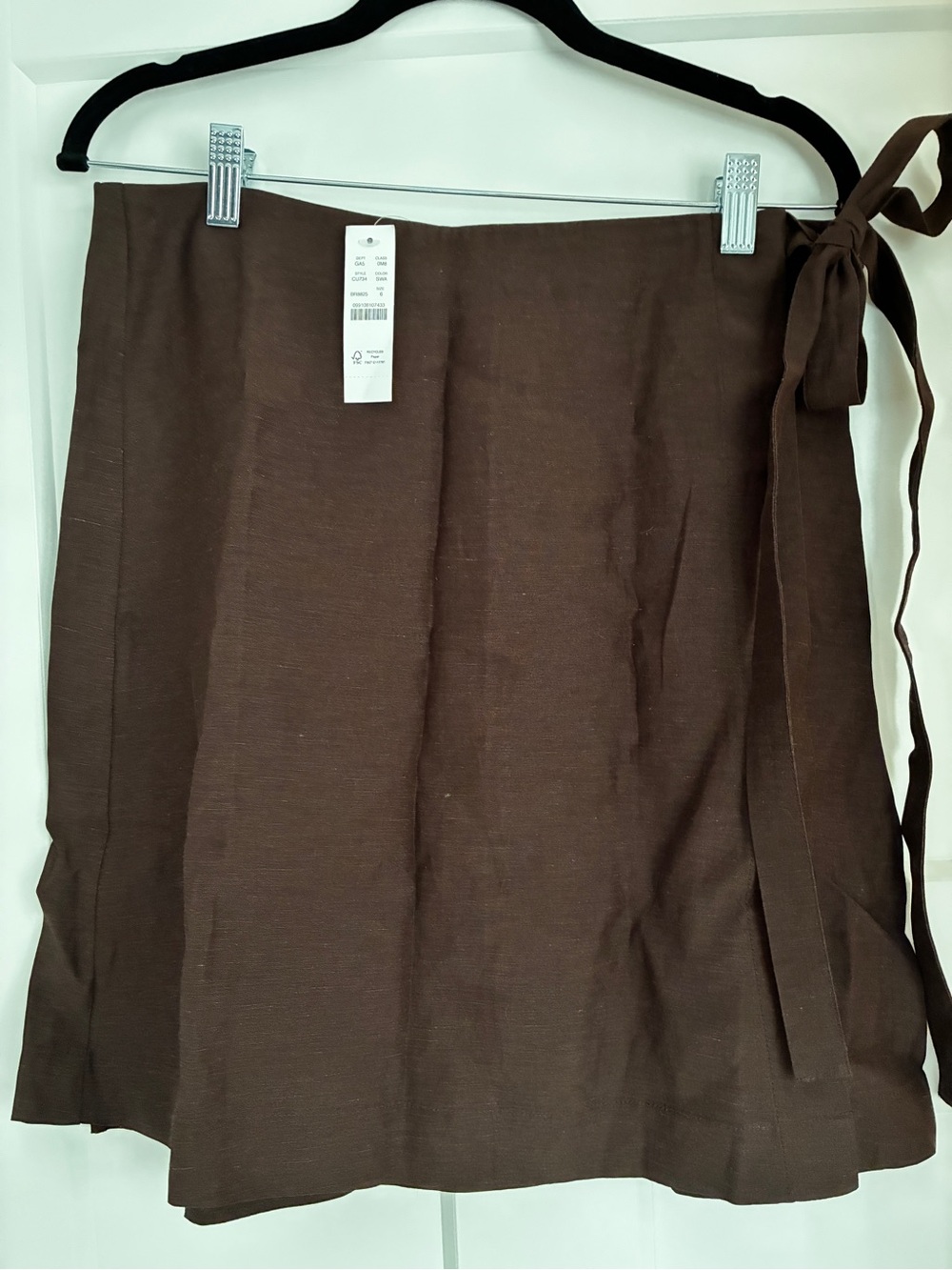 J. Crew Chocolate Brown Wrap Pencil Skirt with Side Tie